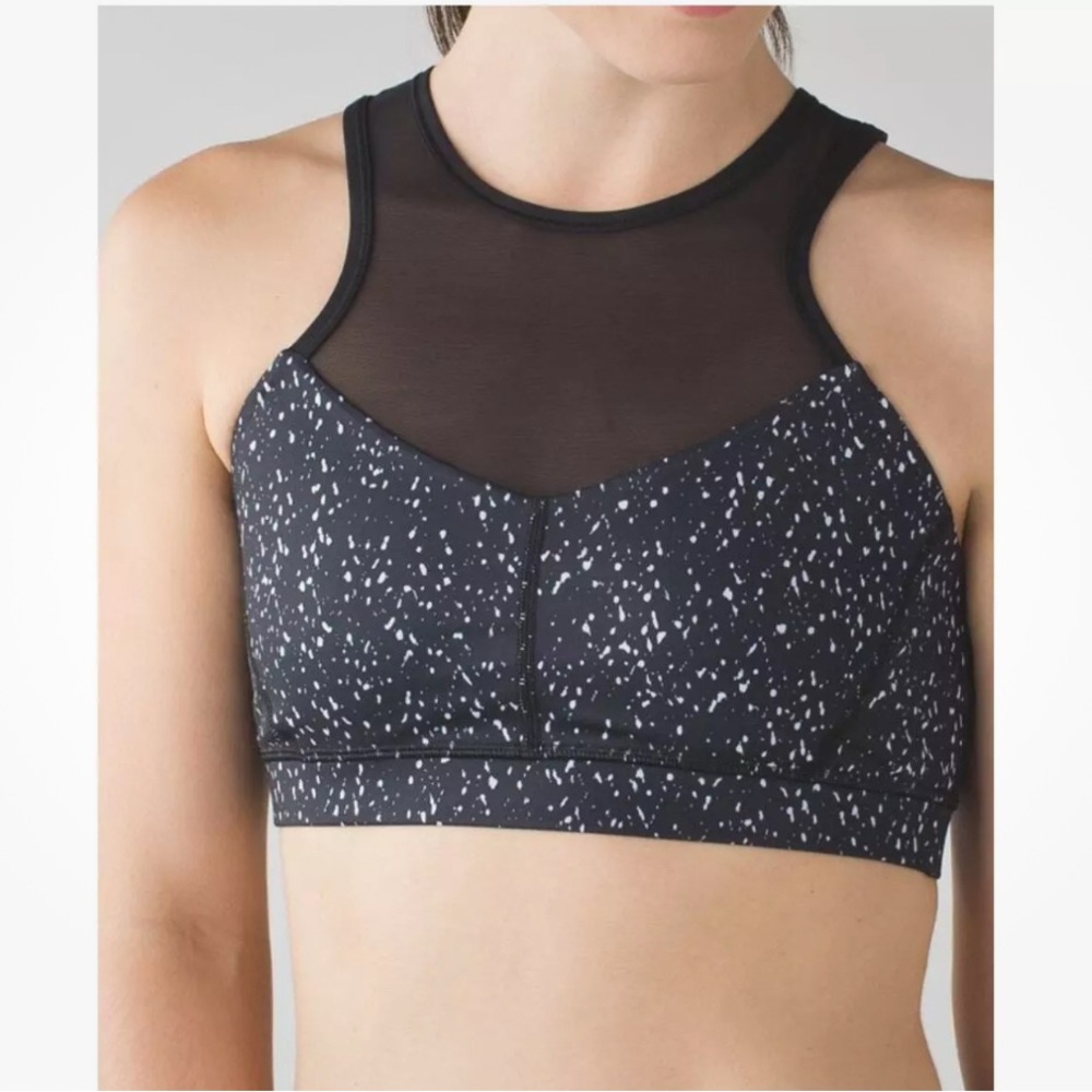 Lululemon Black and White Speckled Women's Sports Bra